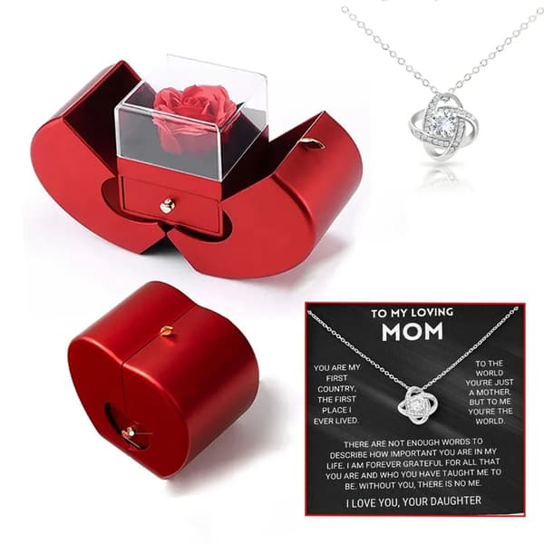 Valentinsdagspresent, Bevarad Ros, Elegant Halsband,E-a