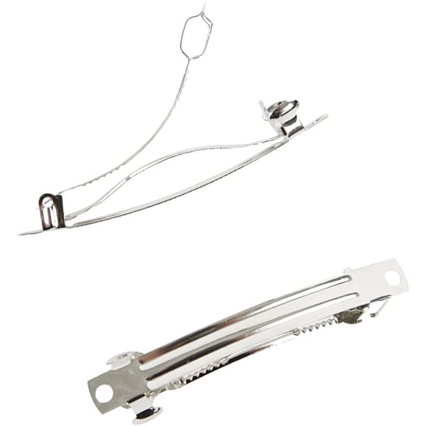 Hårspännen - B: 6 mm - L: 6 cm - Försilvrad - 20 st