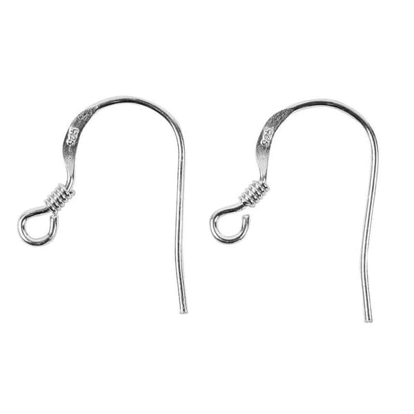 Fransk öronkrok - L: 14 mm - Sterlingsilver - 5 par
