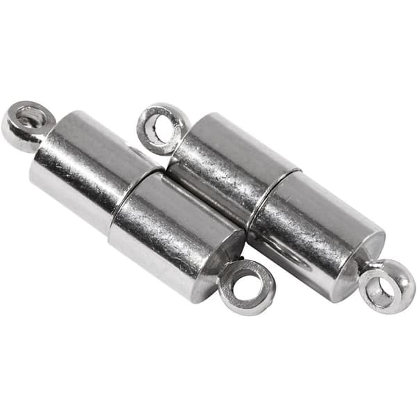 Magnetlås - dia. 5 mm - L: 17 mm - Försilvrad - 10 st
