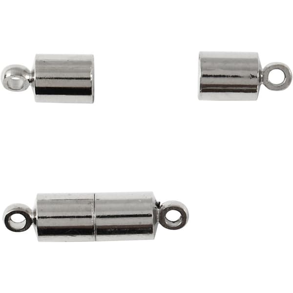 Magnetlås - dia. 5 mm - L: 17 mm - Försilvrad - 10 st