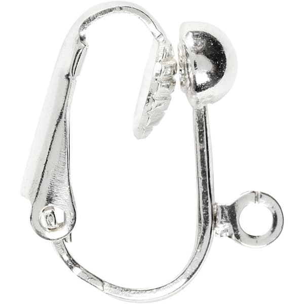 Öronclips - L: 16,5 mm - Försilvrad - 40 st