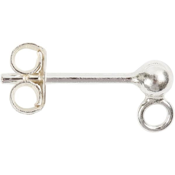 Öronstickare Kula - L: 13 mm - Sterlingsilver - 10 st