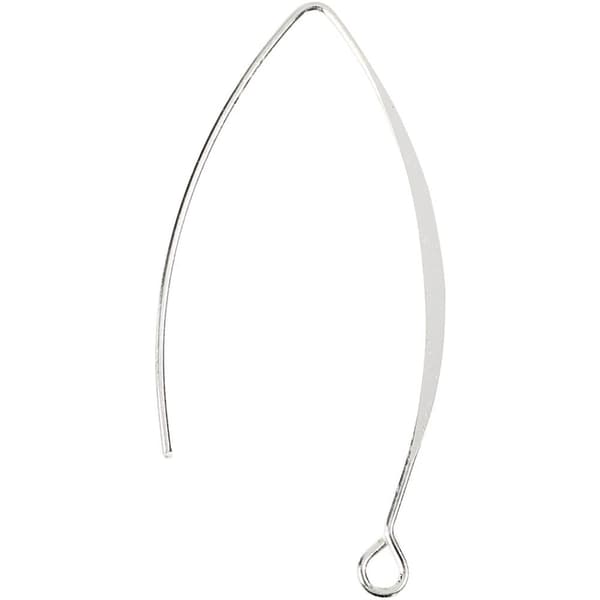 Öronkrokar - H: 42 mm - Försilvrad - 30 st