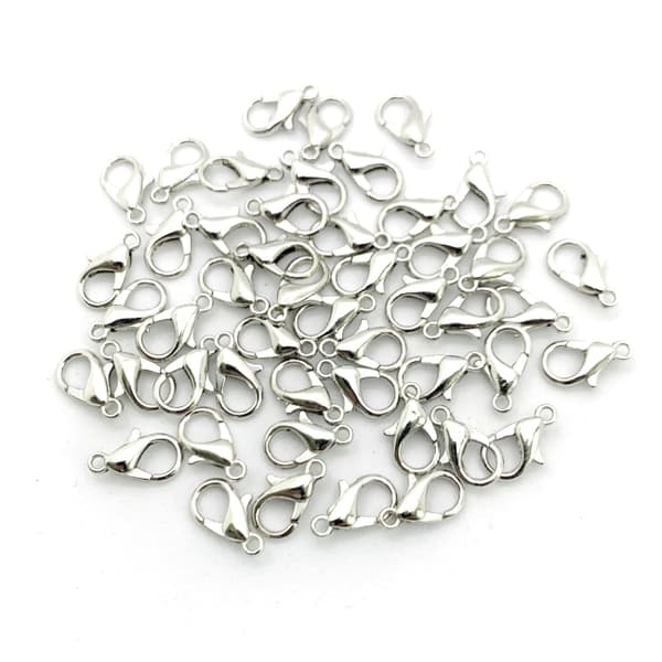 Karbinhake 12 mm - Försilvrad - 50 st