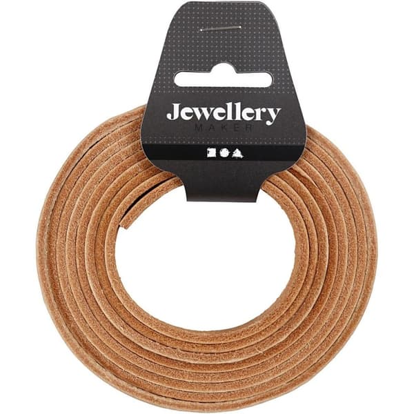 Brett Läderband 2m - Brunt 10mm