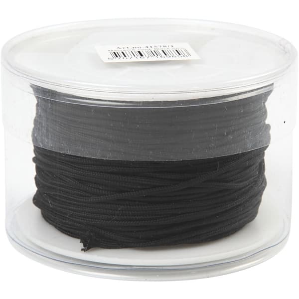 Knytsnöre 2 mm - Svart - 50 meter
