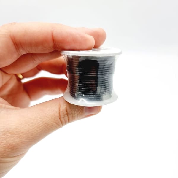 Lädersnöre - Tjocklek 1 mm - Svart - 10 m