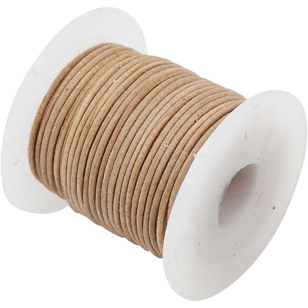 Lädersnöre - Tjocklek 1 mm - Natur - 10 m