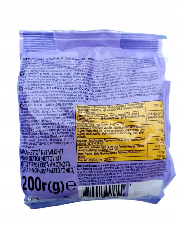 KLIM hyytelö 200g Rypäle ja sitruuna