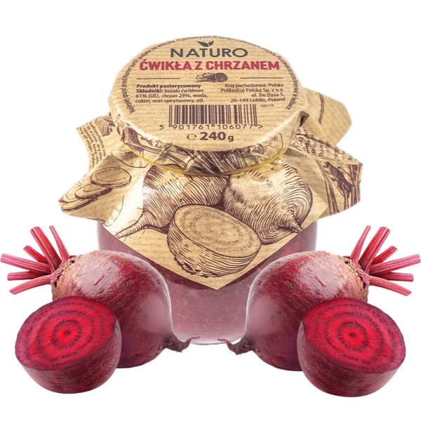Rödbeta med pepparrot 240g (fat) / Naturo