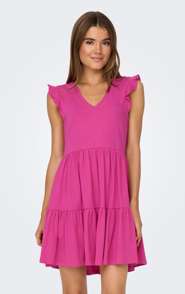 Only - onlMay Cap Sleeve Frill Dress