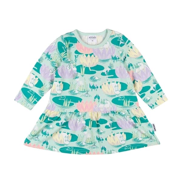 Moomin Näckrosdamm kjole baby mintgrøn