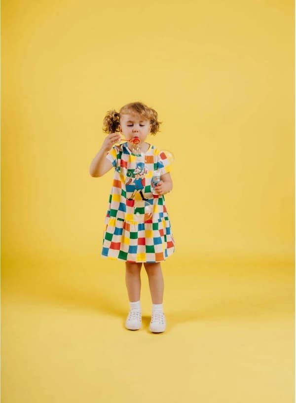 Pippi Langstrømpe - Pippi plaid kjolesæt