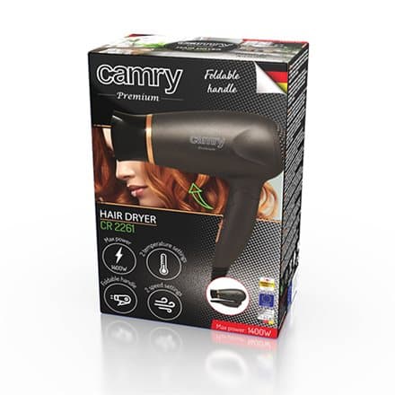 Camry CR 2261 hair dryer Metallic grey, Gold 1400 W