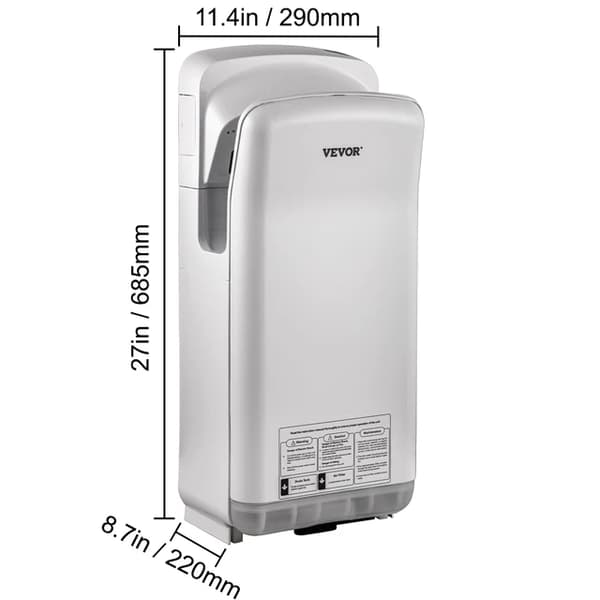 Käsi kuivain, 2000W korkean nopeuden, HEPA-suodatin, valkoinen, hopea