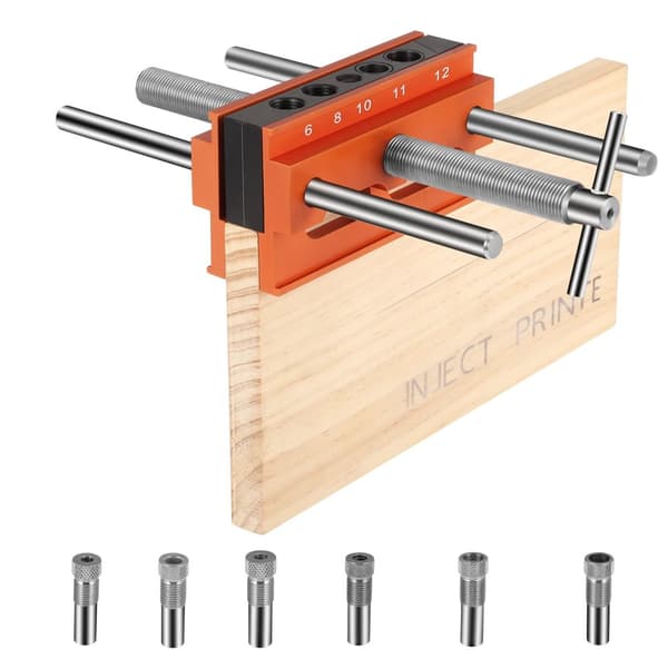 Självcentrerande Dowel Jig, Precisionborrning, Flexibel Trätyckthöjd,Orange