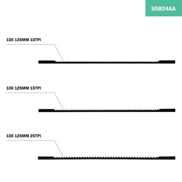 VONROC Savsklinge - 10 x 125 mm | Universel | Til dekupørsav SS501AC | Inh. 30 stk.
