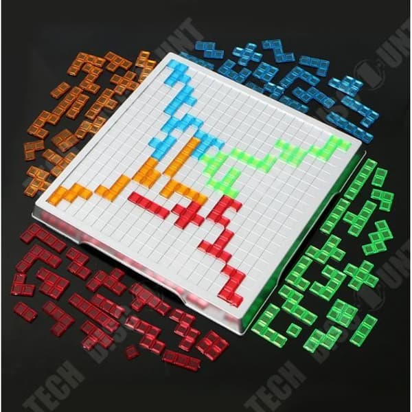 Tetris schackpusselspel 4 spelare - TEKNISK RABATT - Quad version - pedagogiska leksaker för barn