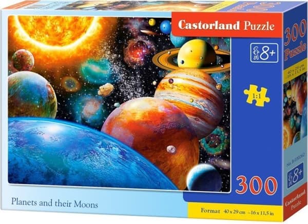 Castorland Planets and their moons 300 pcs, 300 stykker, Verdensrommet, 8 år