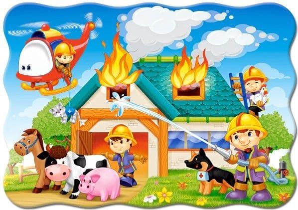 Castorland Fire Brigade in Action 30 pcs, 30 stykker, Tegneserier, 4 år