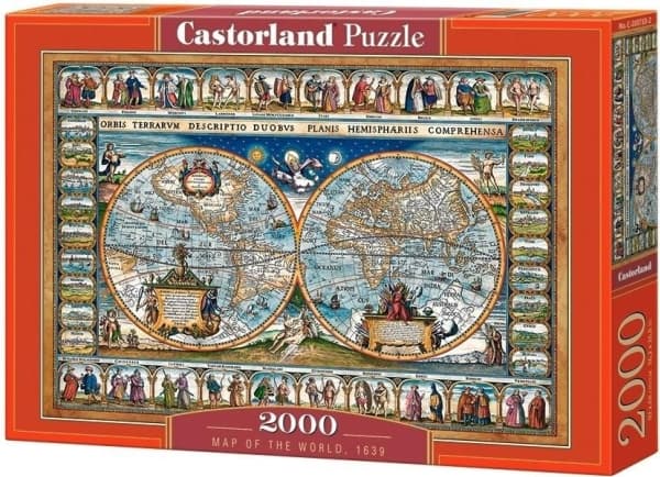 Castorland Map of the world, 1639, 2000 stykker, Kart, 9 år