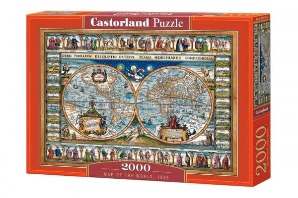 Castorland Map of the world, 1639, 2000 stykker, Kart, 9 år