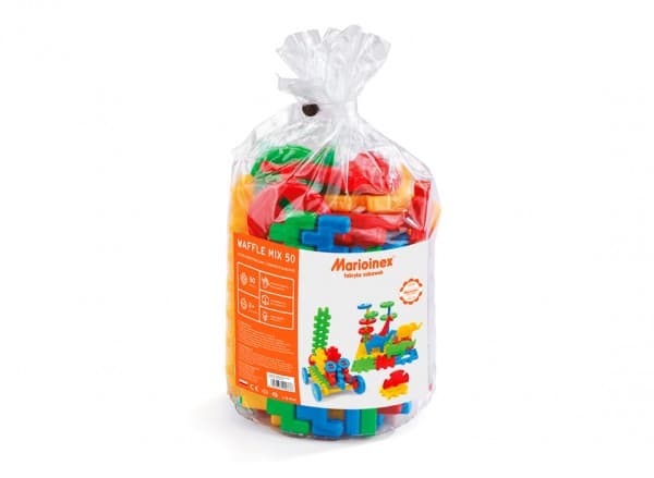 Marioinex 900376 Waffle Blocks Mix, 50 Pieces, Multi-Colour