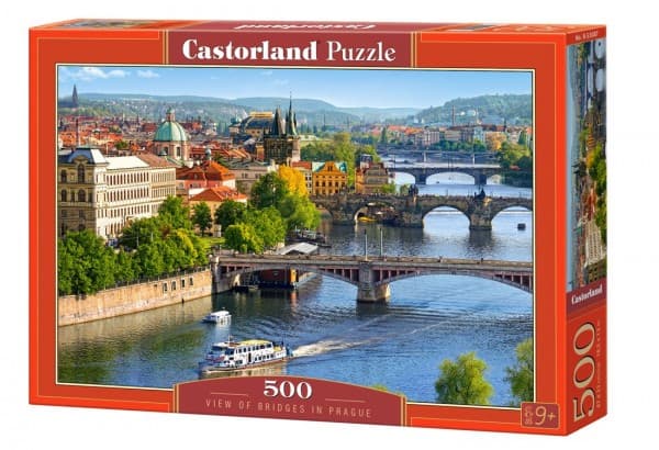 Castorland View of Bridges in Prague 500 pcs, 500 styck, Liggande, 9 År