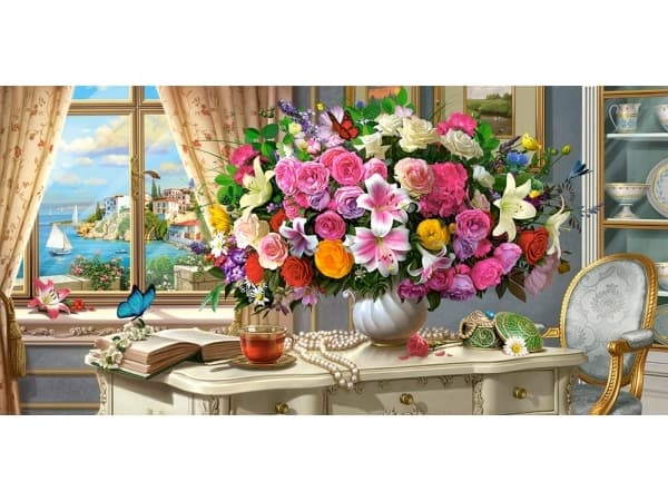 Castorland Summer Flowers and Cup of Tea 4000 pcs Pussel 4000 styck Konst