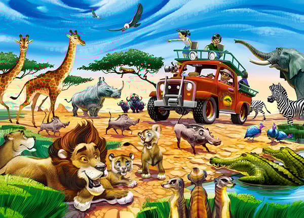 Castorland Safari Adventure 180 pcs, 180 styck, Tecknade serier, 7 År