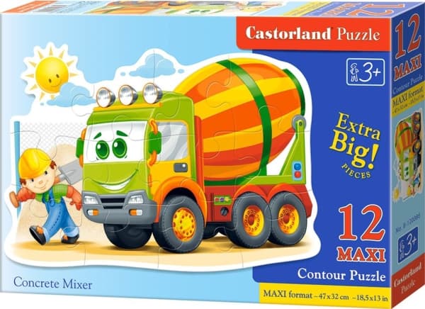 Castorland Concrete Mixer 12 Maxi pcs, 12 stykker, Tegneserier, 3 år