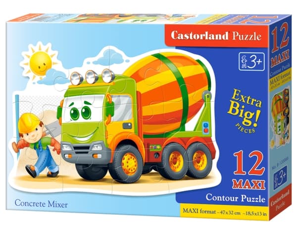 Castorland Concrete Mixer 12 Maxi pcs, 12 stykker, Tegneserier, 3 år