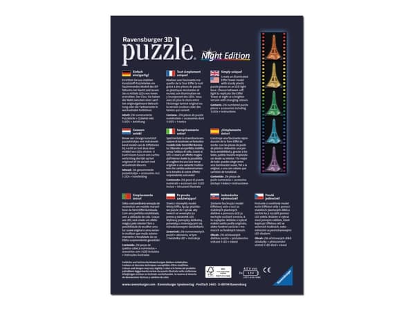 Ravensburger Night edition - Eiffel Tower Night Edition - 3D-pussel - 216 delar