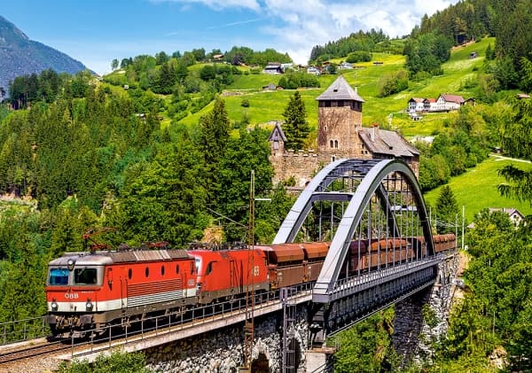 Castorland Train on the bridge 500 pcs, 500 styck, Fordon, 9 År