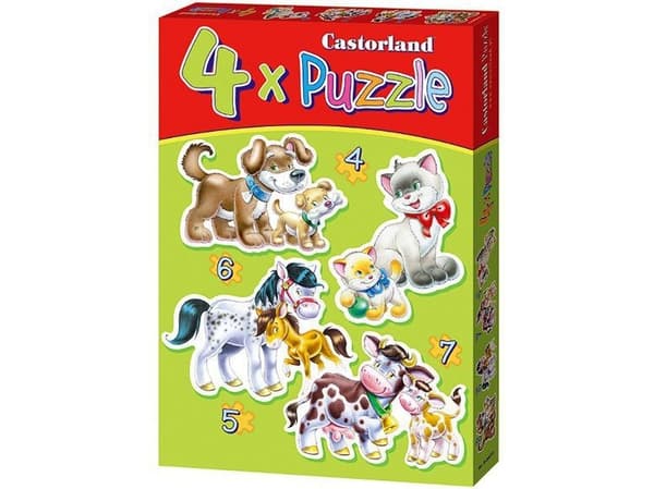 Castorland CSB04218 Premium Animals with Babies Jigsaw, 4 Puzzle Set, Multicolour