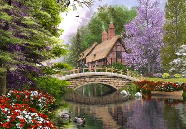 Castorland River Cottage 1000 pcs, 1000 kpl, Maisema, 9 vuosi/vuosia