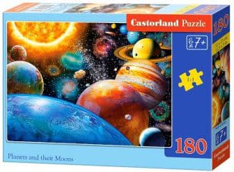 Castorland Planets and Their Moons 180 pcs, 180 kpl, Avaruus, 7 vuosi/vuosia