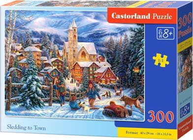 Castorland Sledding in Town 300 pcs, 300 stykker, Vinter, 8 år
