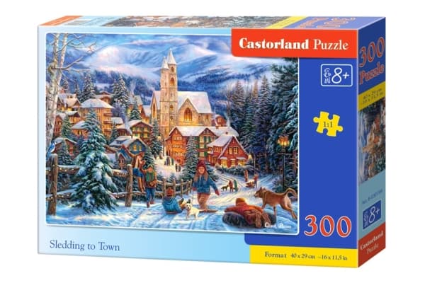 Castorland Sledding in Town 300 pcs, 300 stykker, Vinter, 8 år