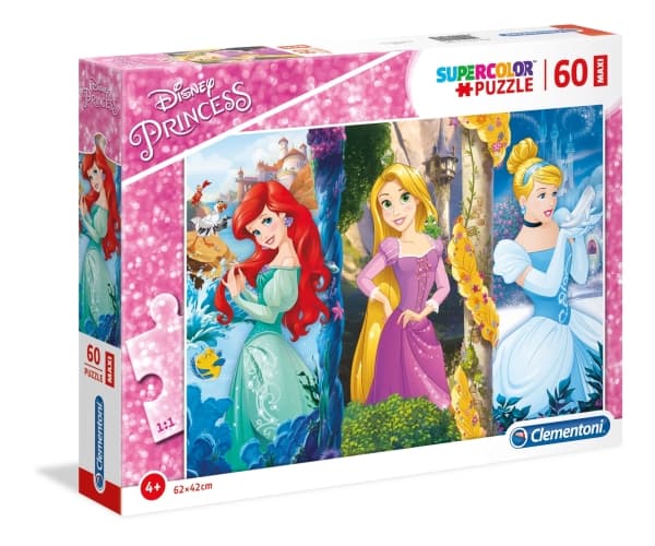 Clementoni SuperColor Maxi Disney Princess - Disneyprinsessa - pussel - 60 delar