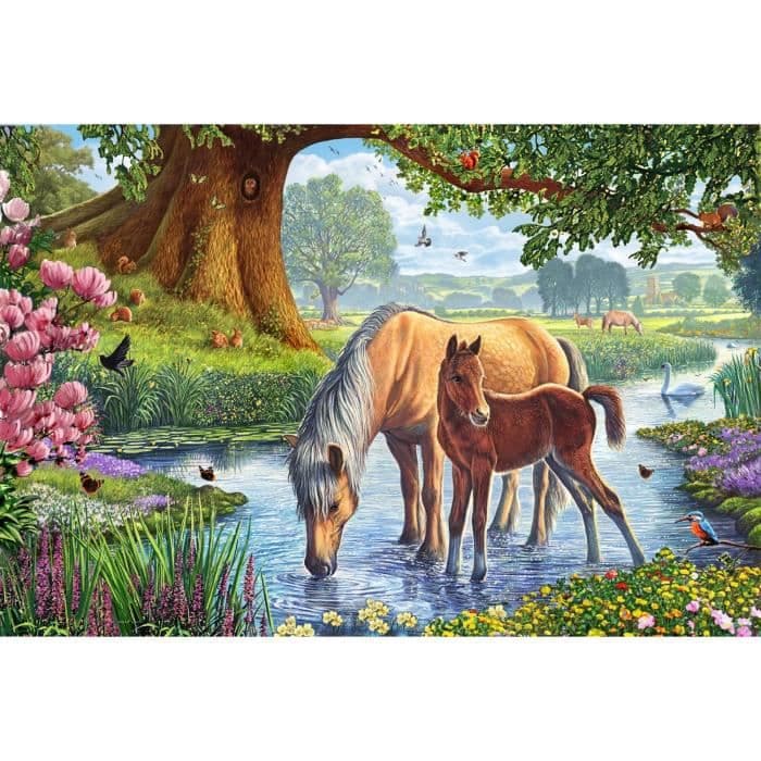 SCHMIDT SPIELE Puzzle Hästar i strömmen - 150 stycken