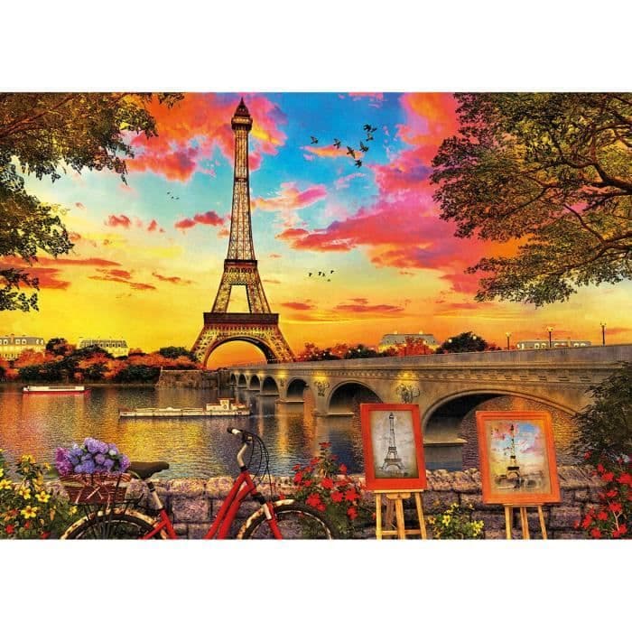 EDUCA Puzzle 3000 Solnedgång i Paris