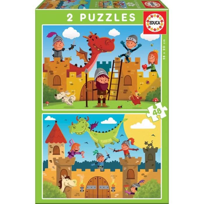 EDUCA - Puzzle Dragons Knights 2X48 kpl