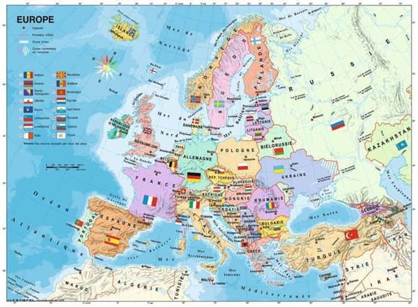 Puzzle 200 st. Karta över Europa