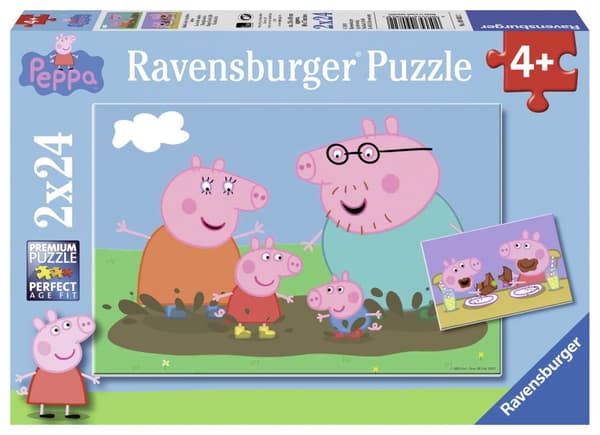 Greta Gris, Happy Family Life, Pussel, 2x24 bitar, Ravensburger