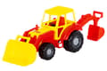 Miniatyrbilde 1 av 2: Traktor m/front & bagskovl 37x17x22cm i net ass