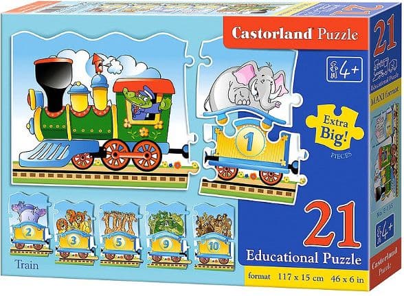 Castorland Train 21 pcs, 21 stykker, Tegneserier, 5 år