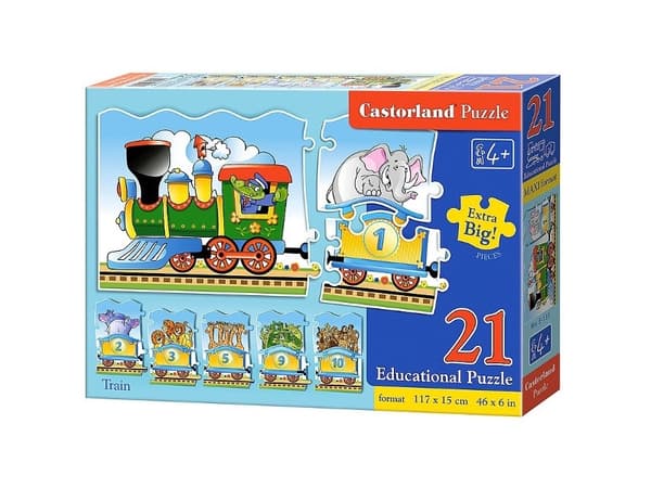 Castorland Train 21 pcs, 21 stykker, Tegneserier, 5 år