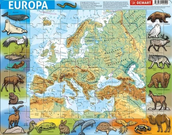 Demart Frame puslespill - Fysisk Europa